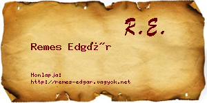 Remes Edgár névjegykártya